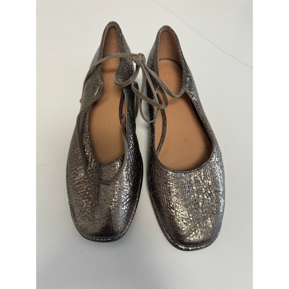 Madewell Normani Lace-Up Mary Janes in metallic leather - Picture 9 of 9